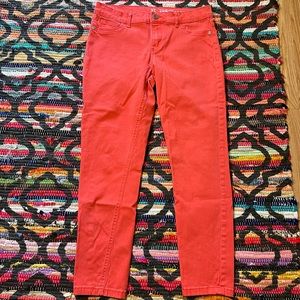 NY&C jeans ankle legging Sz 8 lower waist orange